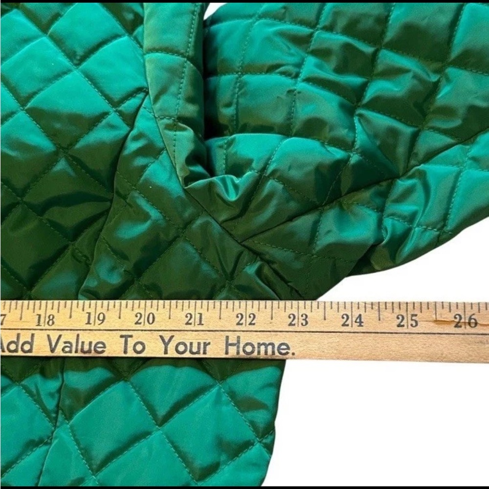 Ralph Lauren Preppy Quilted Coat Women’s Size XL Emerald Green Snap Closure EUC - Picture 9 of 9